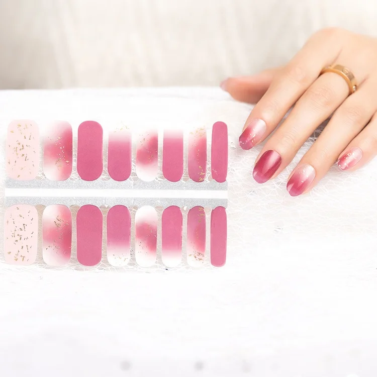 Factory wholesale price high quality hot selling gel nail wraps OEM 100% ombre real nail polish sticker