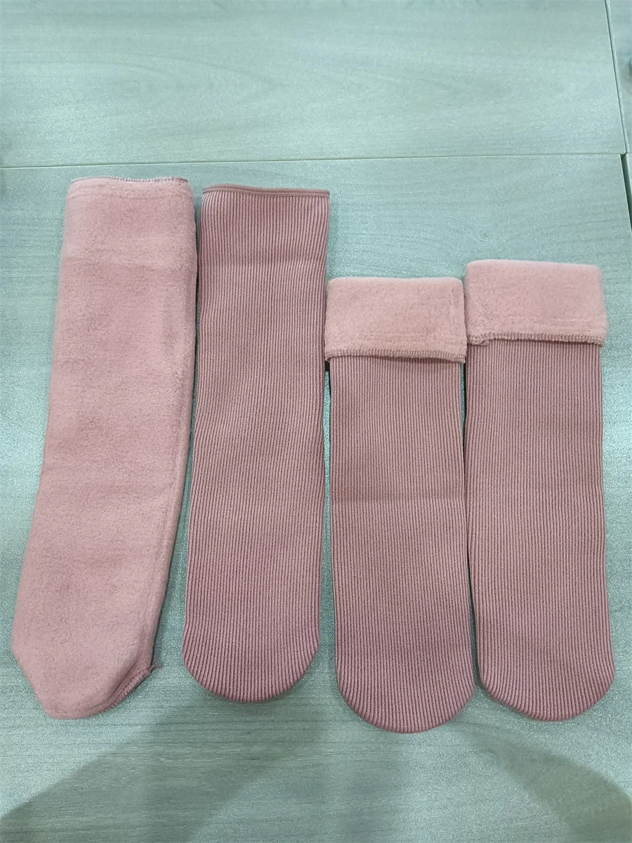 Snow Socks Middle Tube Thickened and Velvet Winter Solid Color Custom Socks