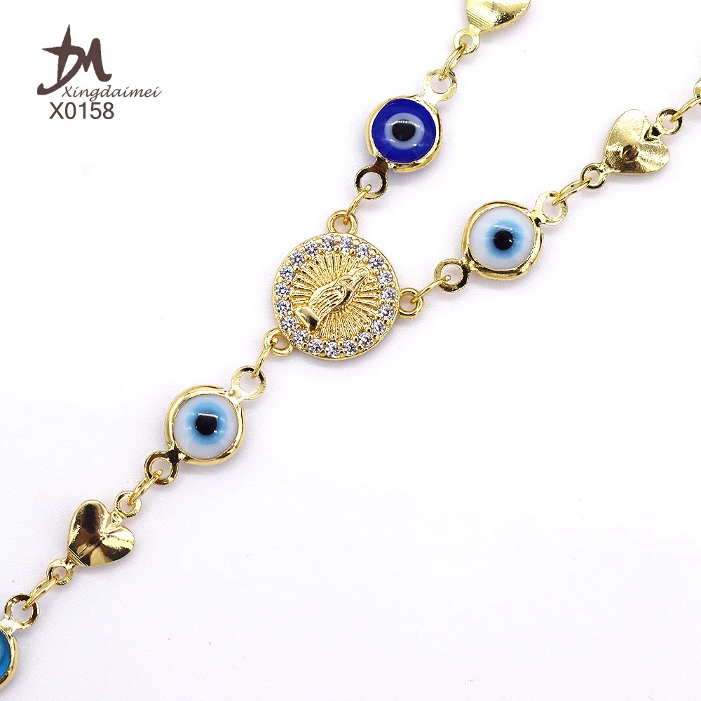 X0158 new design evil eyes religious necklace 18k gold religious pendant necklace
