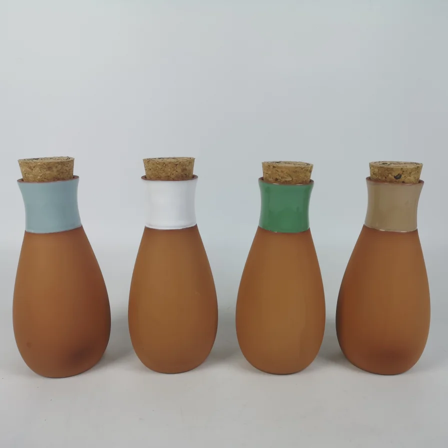 Unique Glazed Neck Self Watering Spikes Terracotta  Plant Watering Globe With Cork Top