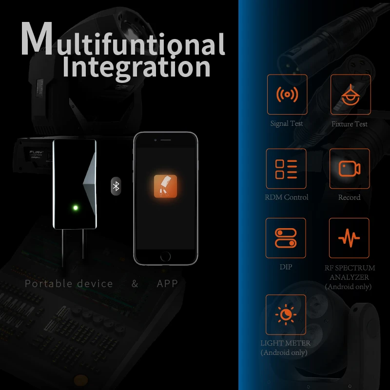 DMX tester DMX function tool DMX512 test tool Bluetooth