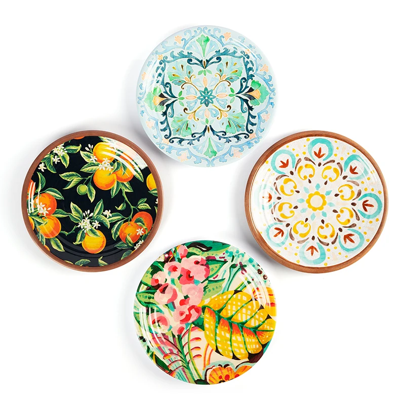 Белая меламиновая пластина с переводной картинкой на заказ