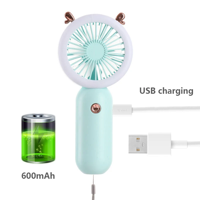 Summer Cute Mini Fan Cat Ears Bladeless Fans USB Charge Lashes Portable Fans For Lash Extension Glue Dedicated Dryer Tools
