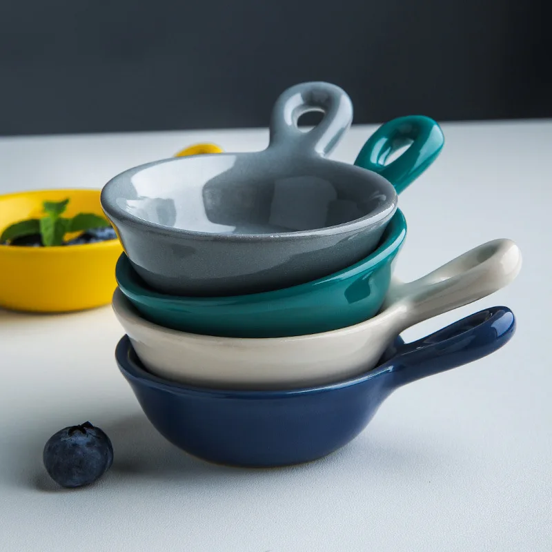 Mini Macaron Color Ceramic Soy Sauce Dipping Dish Fruit Sushi Wasabi Vinegar Taste Seasoning Serving Bowl Restaurant Dinnerware