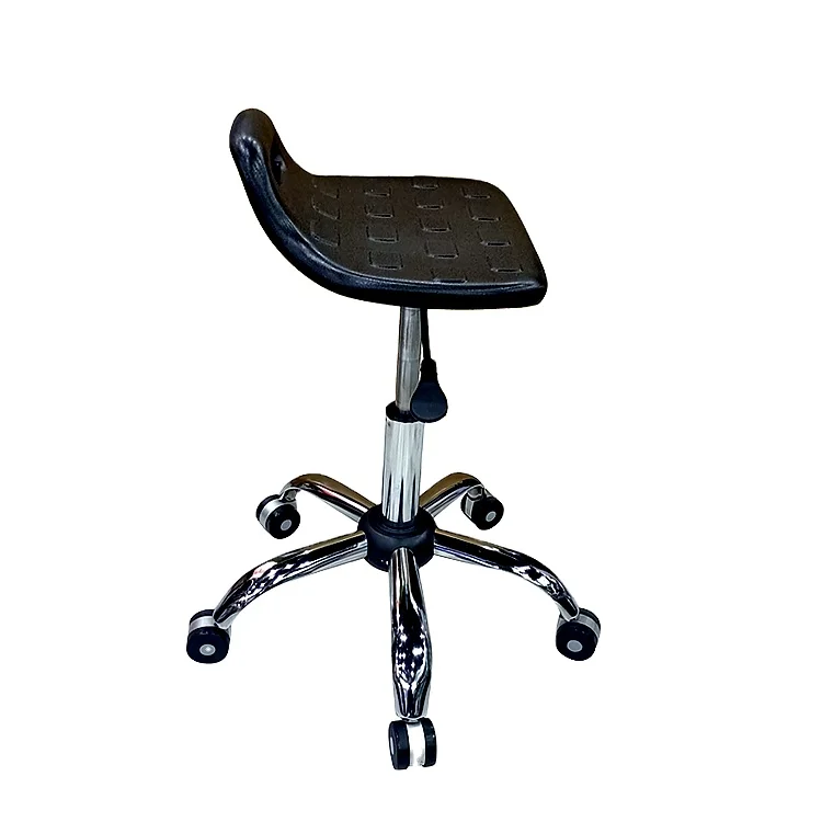 Modern Style Barber Stool Black Chair Lab Stool Chair for Workstation with Small Back PU Salon Furniture Contemporary 3 Years