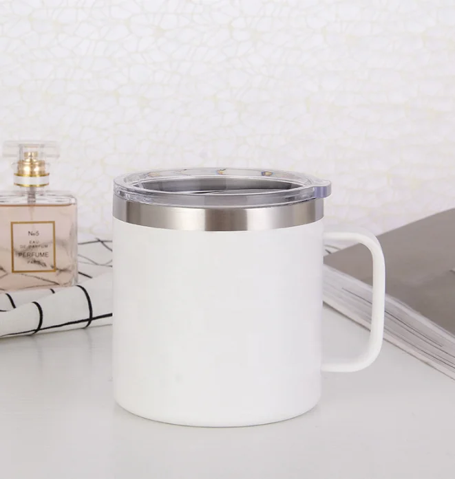 Custom logo cheap insulated Stainless Steel coffee vacuum camping vacuum mug  with lid