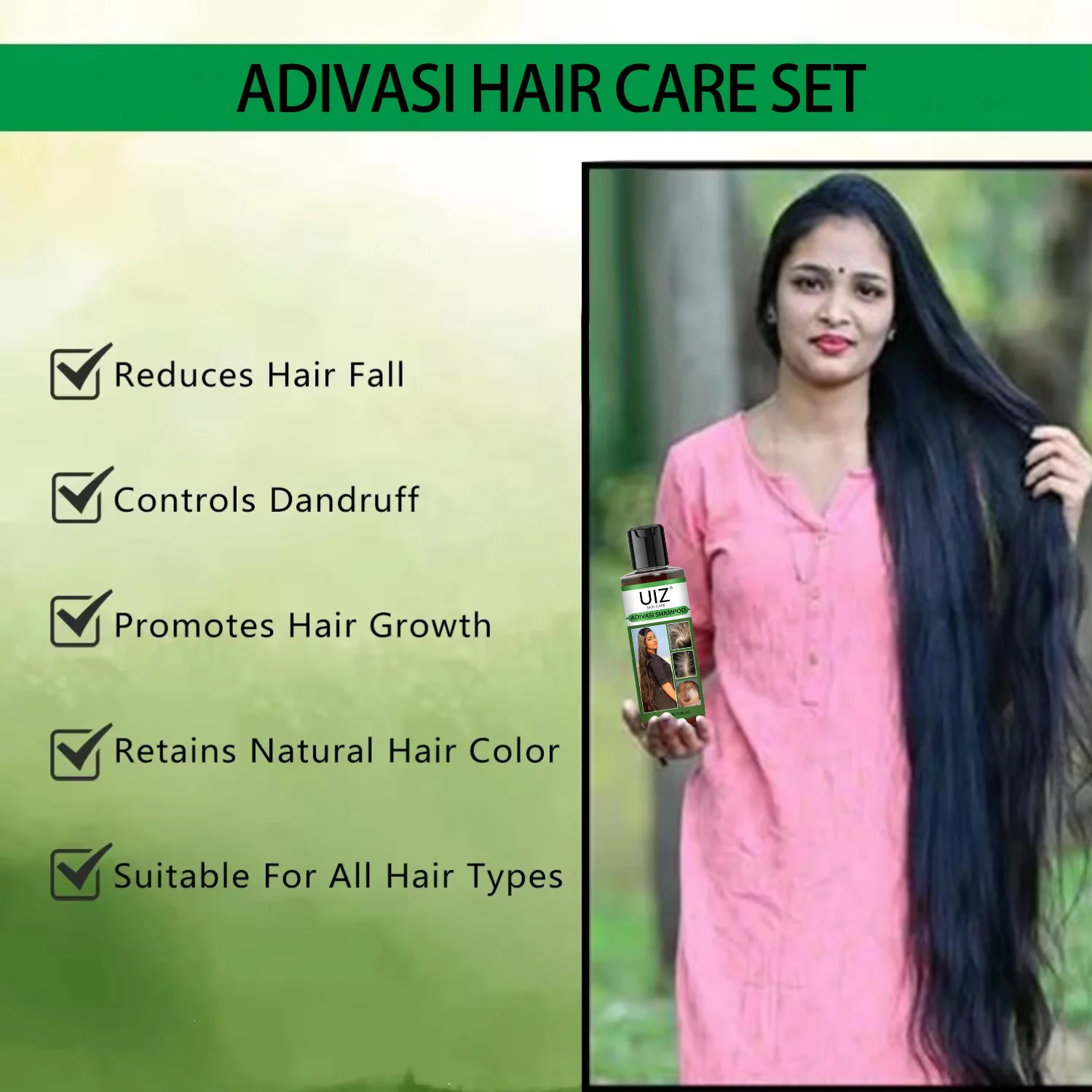 Private Label 100% Pure Natural Herbal Hair Care Set Anti Loss Thickening Growth Shampoo and Conditioner