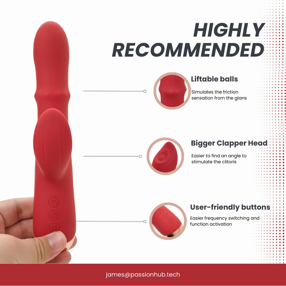 Silent Female Masturbation Toy Thrusting Ring Design for Glans Friction Touch IPX6 Waterproof Vibrator