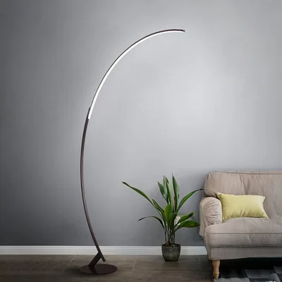 Nordic Arc Shape Floor Lamp Modern Led Dimmable Remote Control Standing Light For Living Room Bedroom Study Decor Lighting
