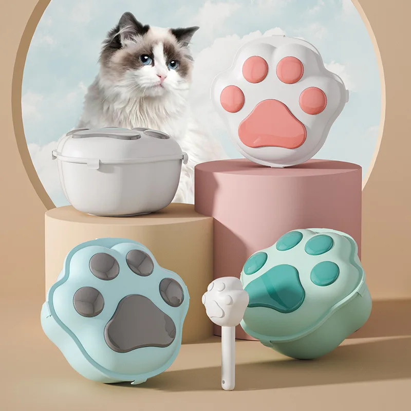 New Design Airtight Dog cat Food Storage Container Pet Paws Airtight Food Storage Containers