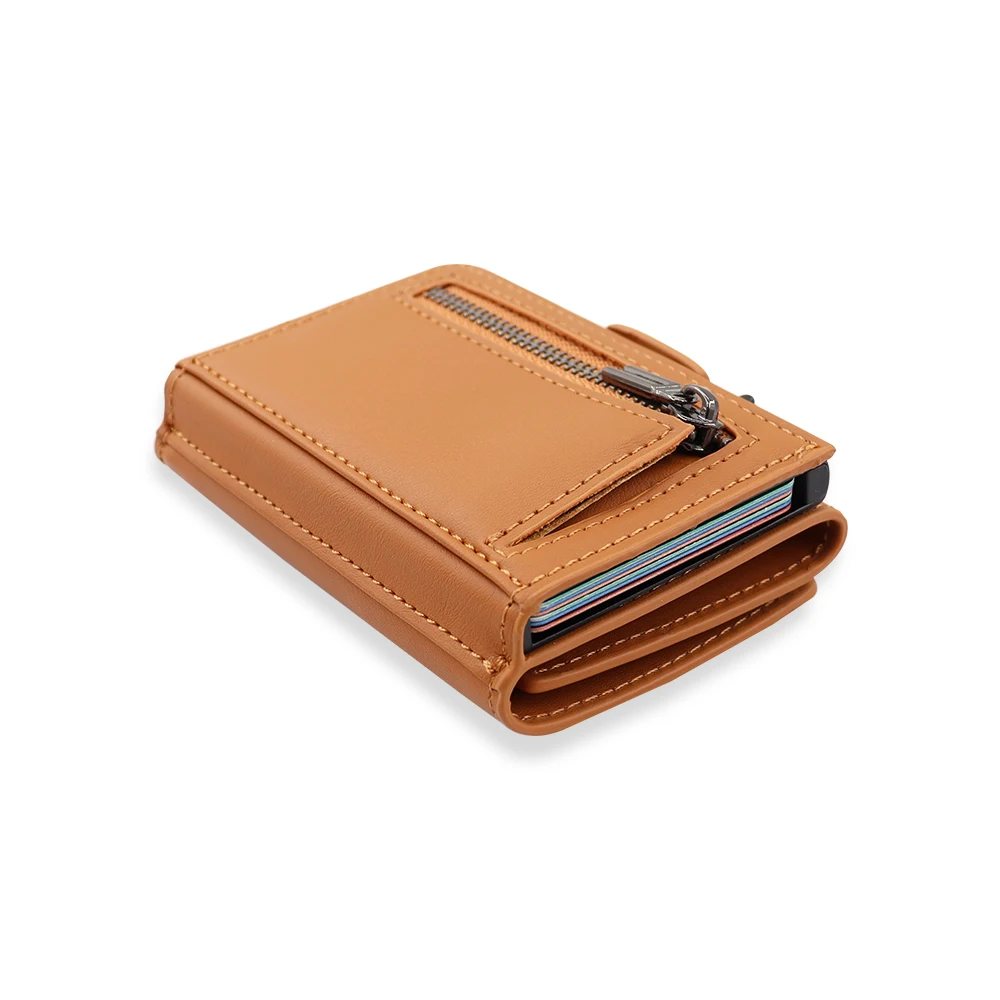 Custom metal card holder rfid blocking aluminium card holder pop up wallet credit card holder