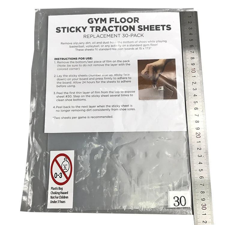Low Density Polyethylene 30 Layer Peelable Basketball Grip Traction Sports Transparent Sticky Mats