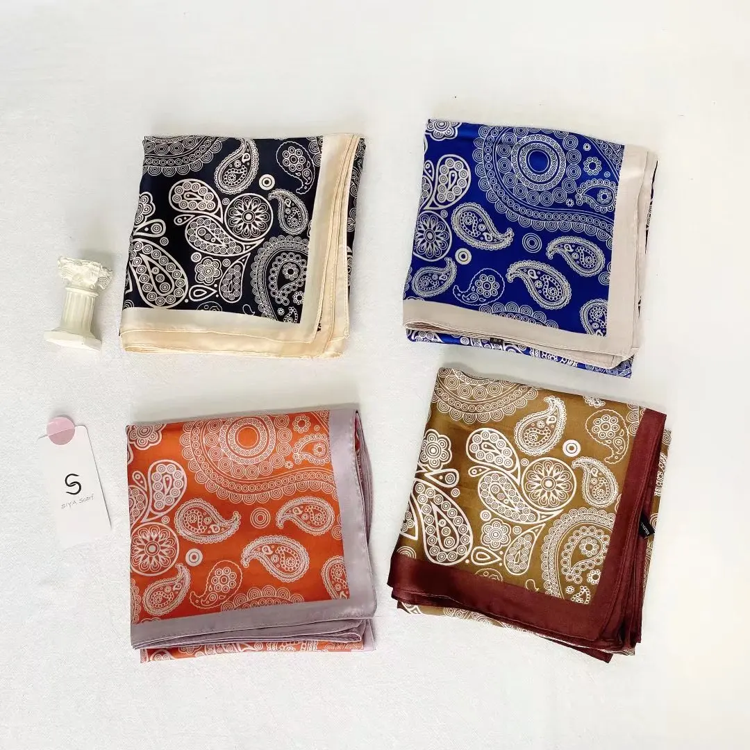 China Silky Polyester Custom Digital Printing Paisley Design Colorful Hijab Most Beautiful Other Scarves for Women