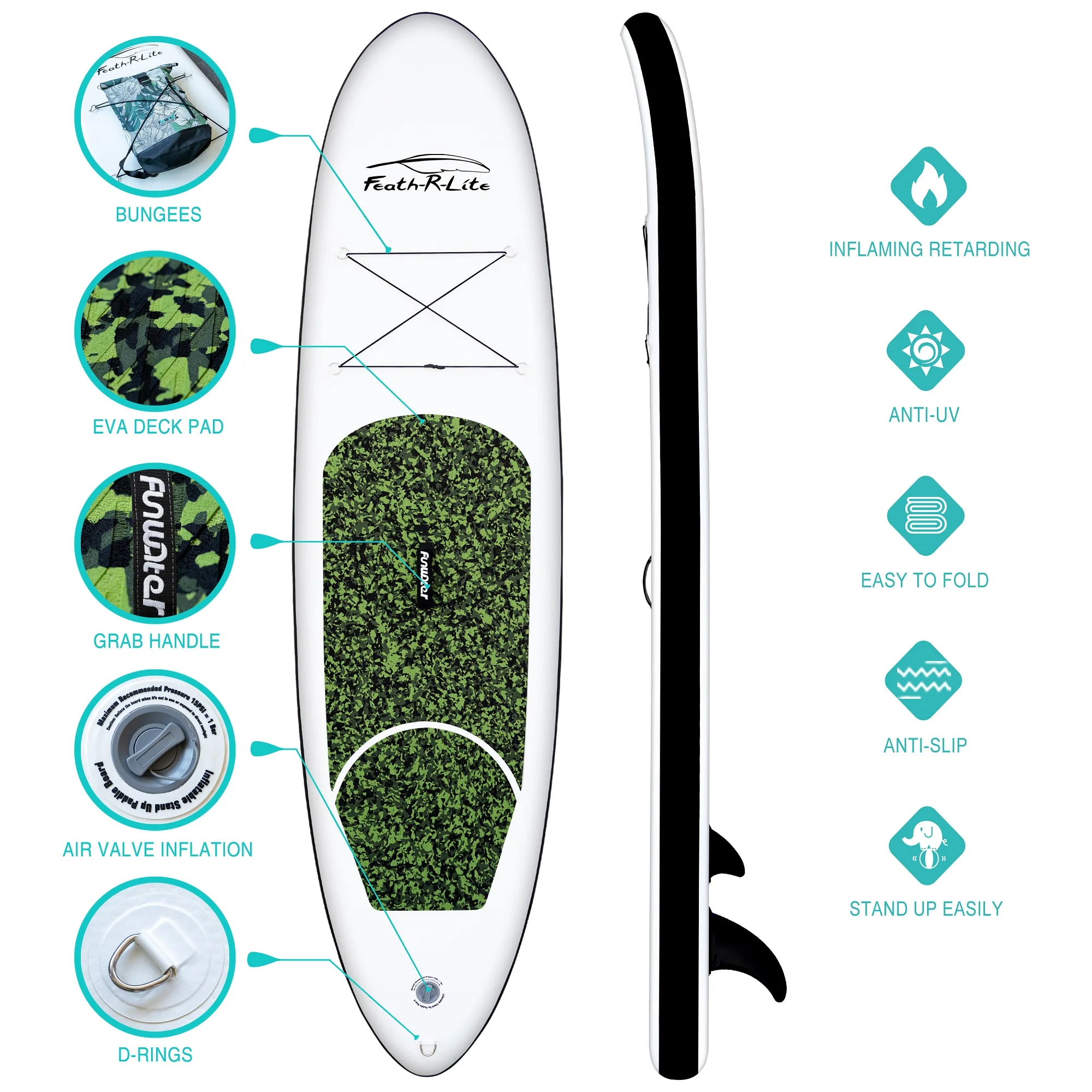 weihai OEM custom wholesale inflatable stand up paddleboard sup leash with seat surf  windsurf race  fishing yoga  hard family