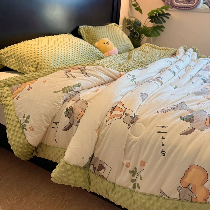 Factory wholesale baby quilts knitted cotton bean fleece thickened quilts core winter quilts