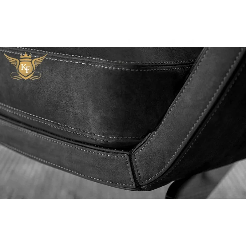 Modern Design Living Room Furniture Leather Sofa Accent Chair Nordic Lounge Armchair Hotel Lobby Hall Leather Leisure Chair