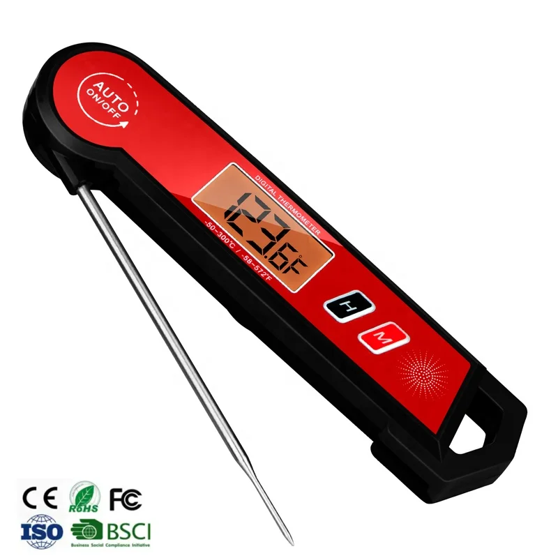 Multifunctional Waterproof ABS LCD Backlight Display Digital Cooking Thermometer With Magnet