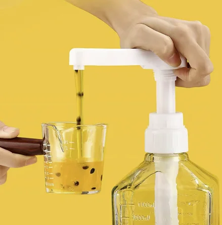 1600ml Transparent Coffee Syrup Bee Drip Double Scale Storage Dispenser pump Bottle Squeeze milk Bottle Honey Jar Container