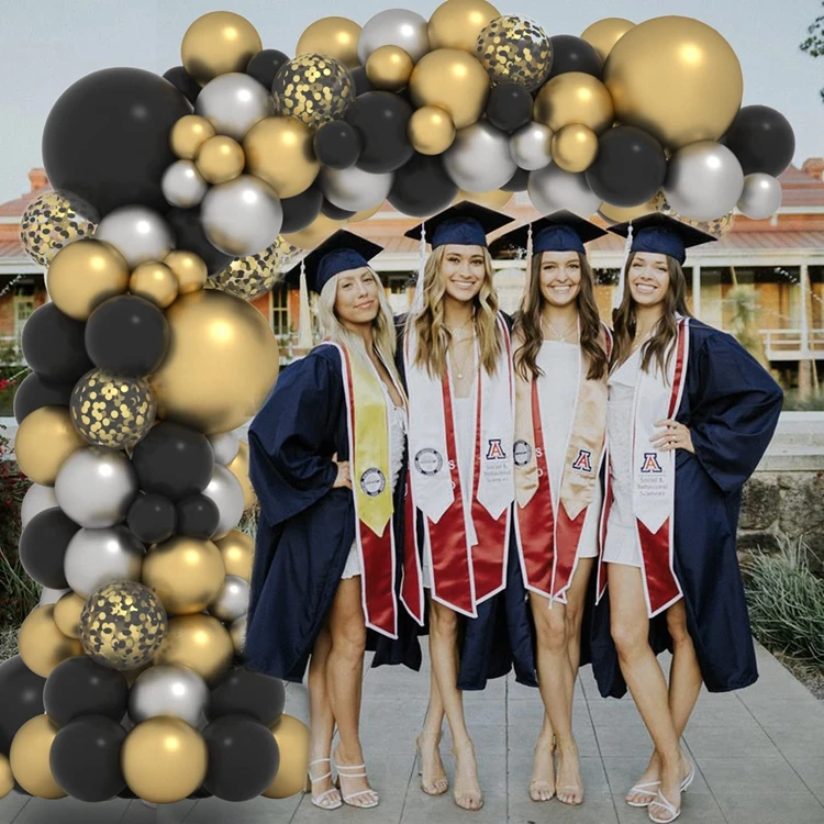 121Pcs Gold Sliver Black Balloons 5/12/18 Inch Balloon Garland For Birthday Party Wedding Bridal Shower Supplies A3073