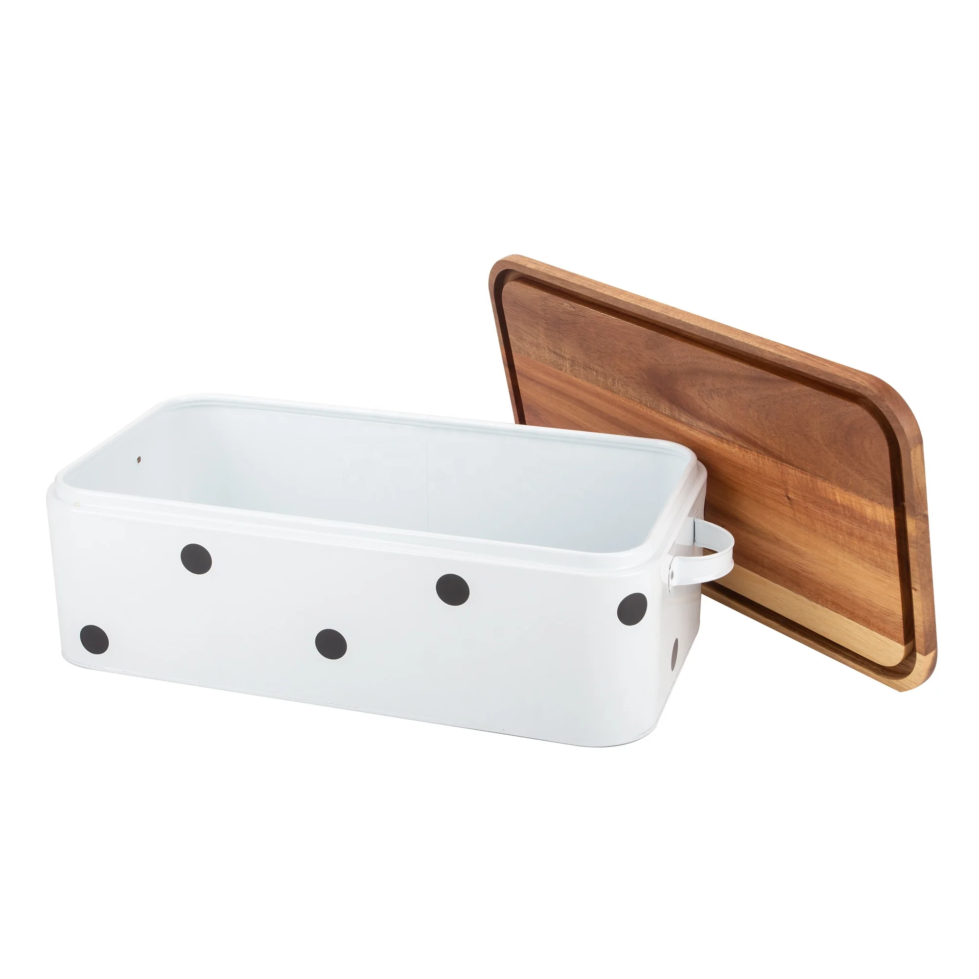 Cream White Kitchen Storage Canisters Set Square Metal Storage Bins