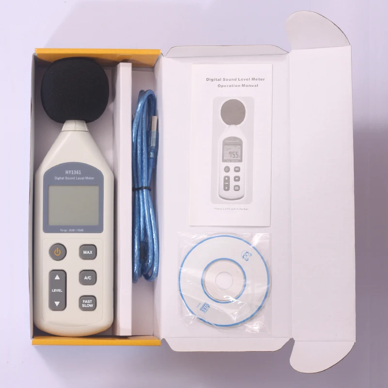  Digital USB Noise Sound Level Meter Decibel 30-130dB A/C FAST/SLOW with Large LCD Screen