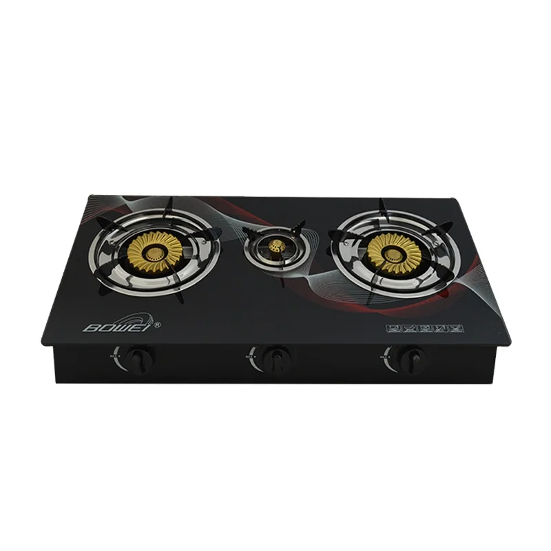 High quality tempered glass 3 burner gas cooker made in china stove gas burner hot selling gas nice cooker for restaurant