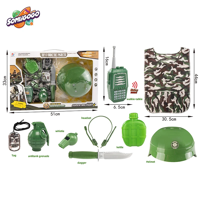 SL Children Halloween Role Play Simulation Military dress up Army Pretend Play Plastic Toy Set