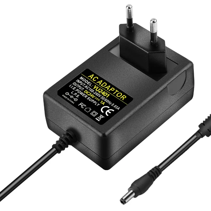 Ready to Ship 25W Wall Plug EU Switching Power Adapter 24V 1A Power Supply