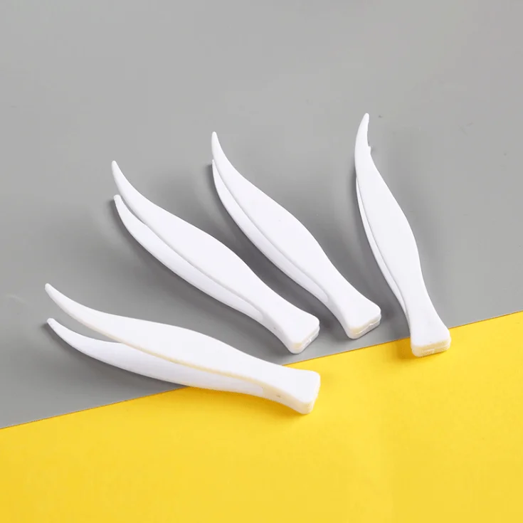 70mm Plastic White Tweezer 7cm Makeup Tools Eyelashes Tweezers Holder Eyelash Application