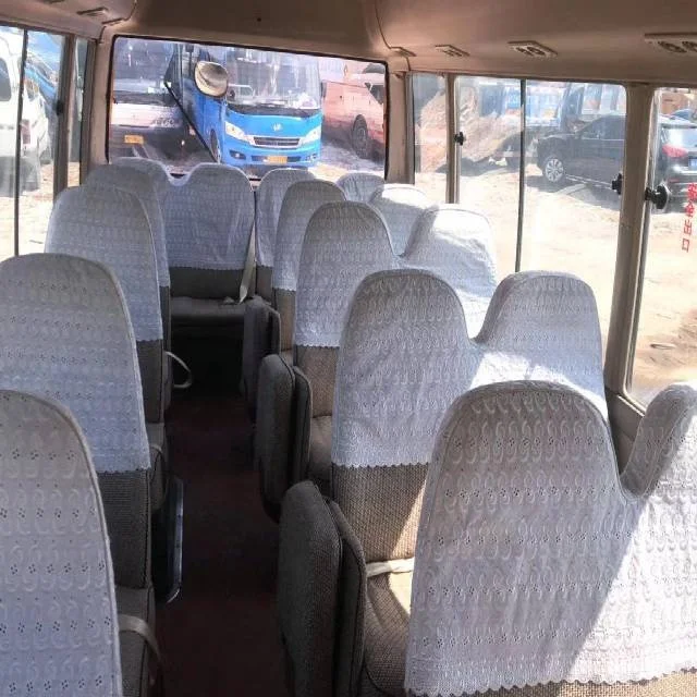 Second Hand Coaster Bus  LHD Mini Diesel Bus  Promition Price White Golden Brown For stock Africa Negeria Dubai