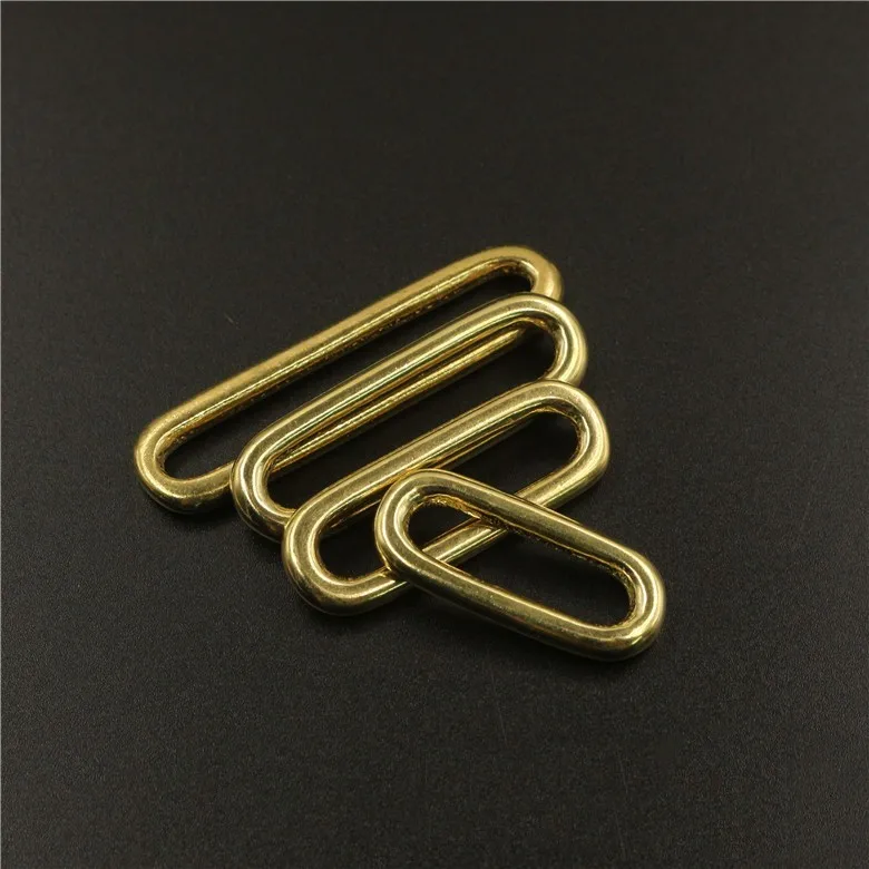 Customized Solid Brass Oval Ring Connection Shoes Bags Garment Belt Adjustment Oval Seamless Ring