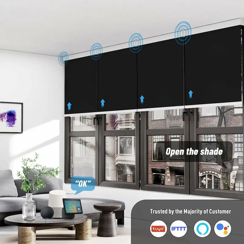 customized smart roller shades tuya zigbee remote control motorized roller blinds for window