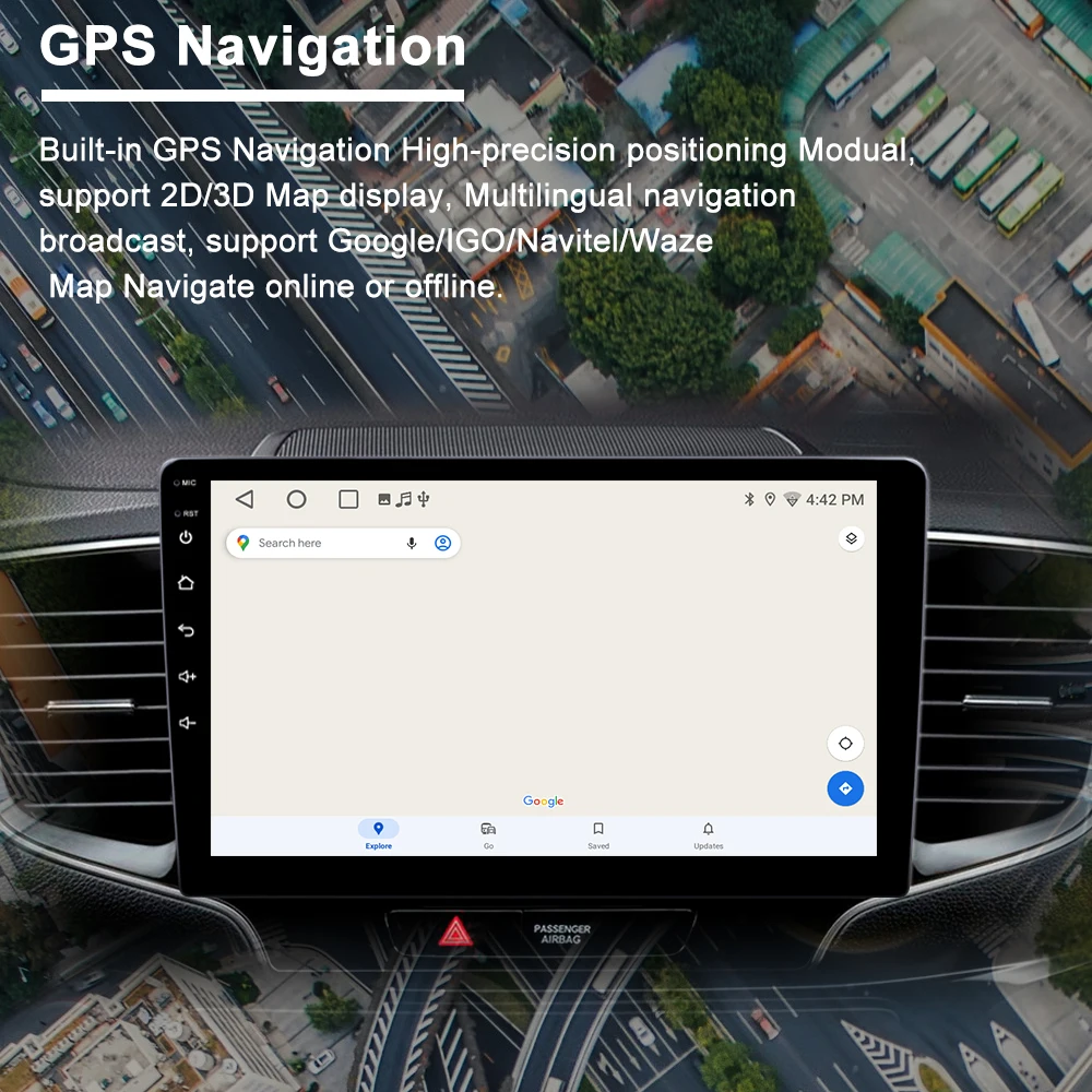 AC8227L Android 12 2+32GB Carplay Android Auto BT 5.0 IPS Touch Screen Multimedia Player Audio Car Stereo Autoradio GPS WIFI