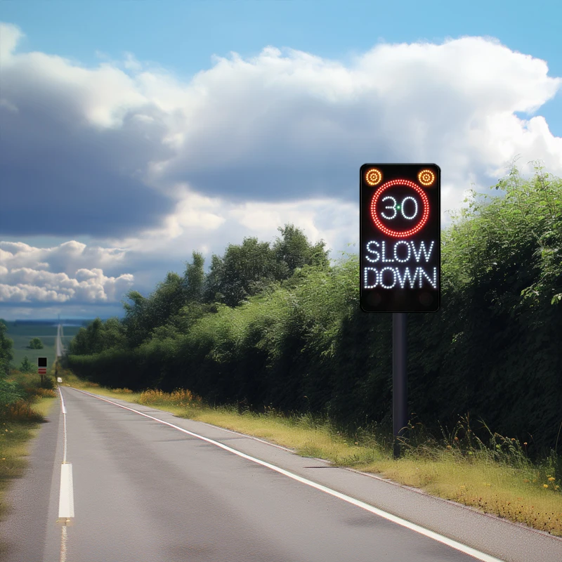 Display Device Enforcement Doppler Speedometer Signs Activates Radar Speed Feedback Sign