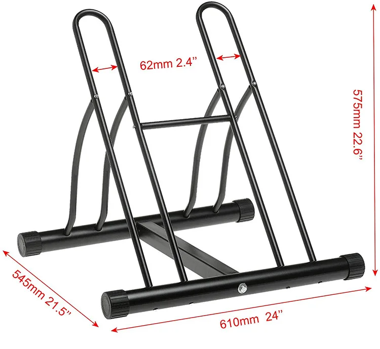 Black Steel Bike Stand Carrier Bicycle Parking Rack with 2 bike