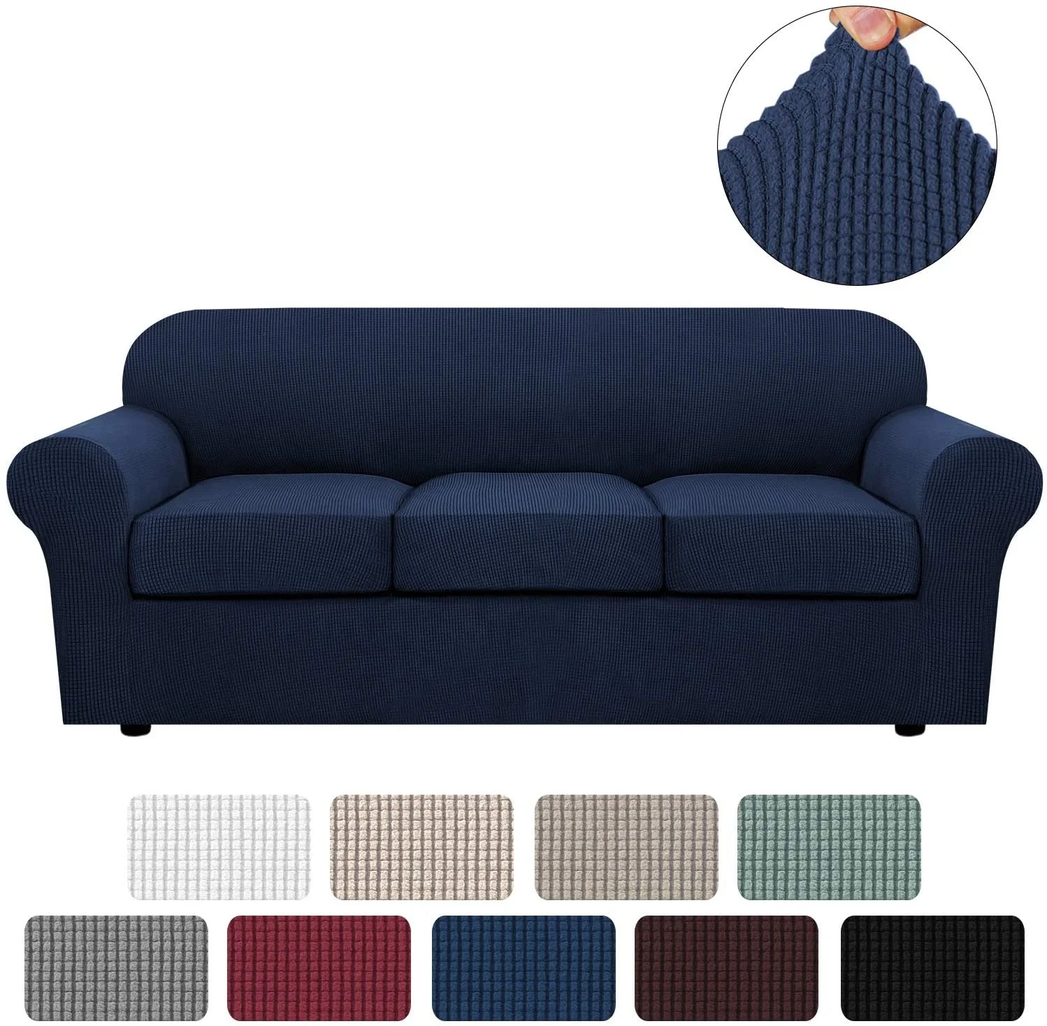 Hot Sale 4 Pieces Elastic Sofa Cover Jacquard super soft stretch material 3 Seaters couch slipcover