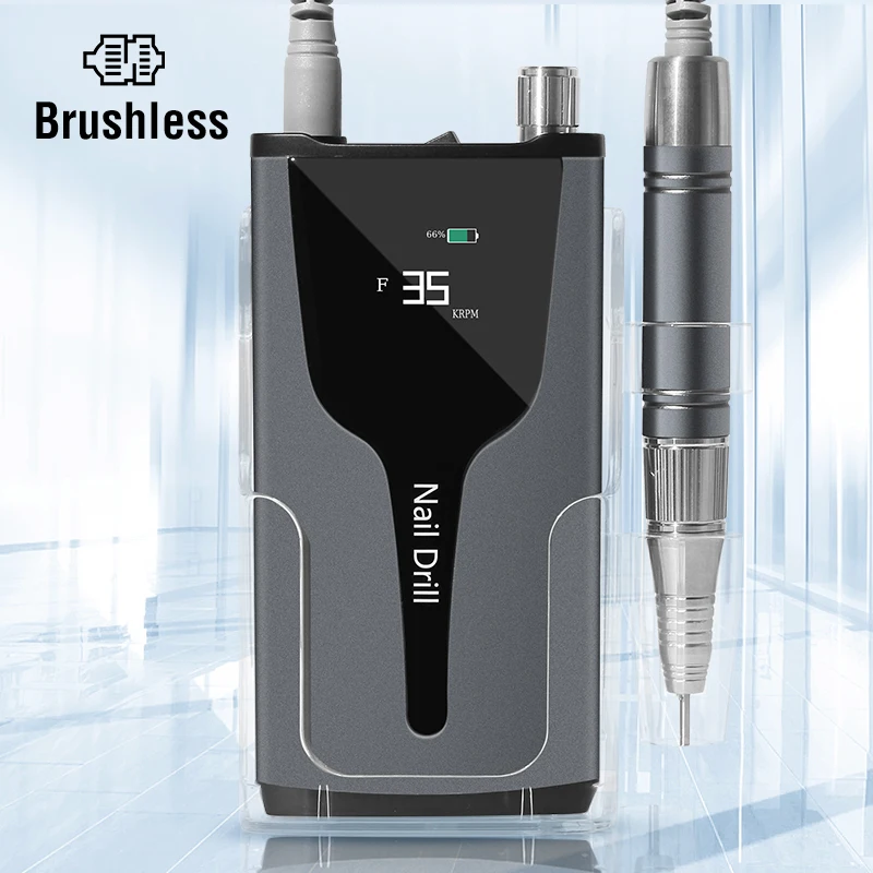 2023 new design 45W strong power electric nail drill machine 35000 rpm professional brushless rechargeable nail drill