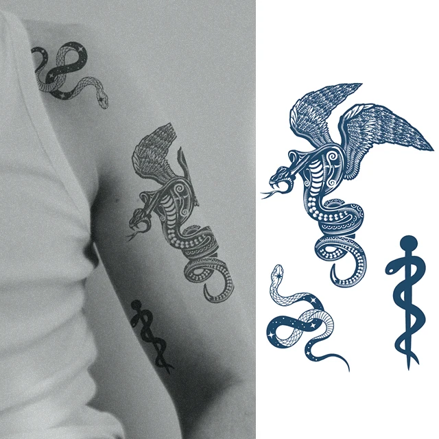 Wholesale Medium Size Sweatproof Lasts 2 Weeks Waterproof Jagua Temporary Fake Semi Permanent Tattoo Sticker