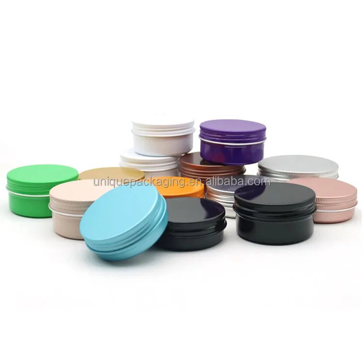 100ml 180ml Round Aluminium Tin Cans with Screw Lid Empty Metal Storage Tin Jars Cosmetic Sample Containers Travel Tin Cans