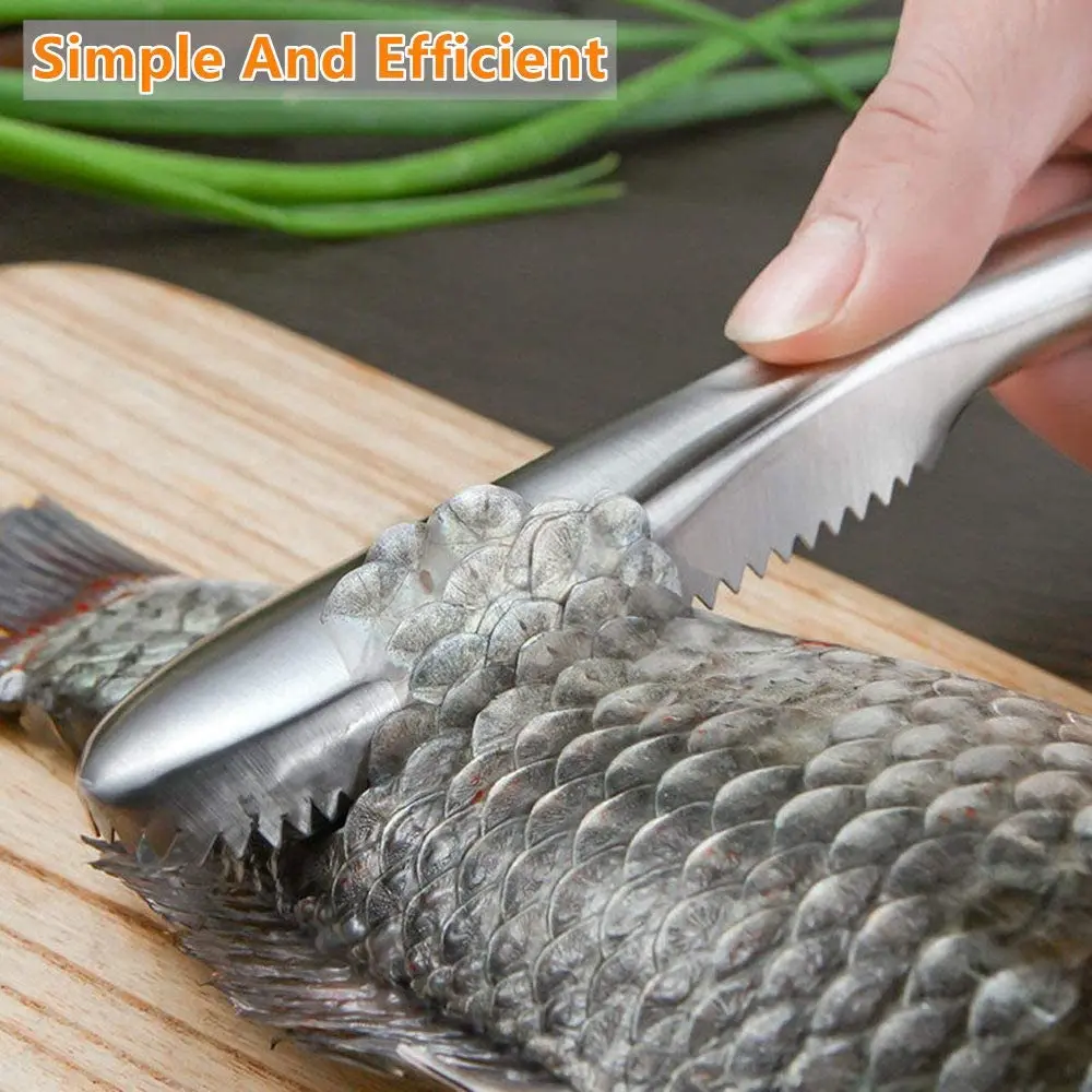 Fish Skin Brush Stainless Steel Scraping Fish Scale Brush Graters Fast Remove Fish Cleaning Peeler Scaler Scraper 1pc