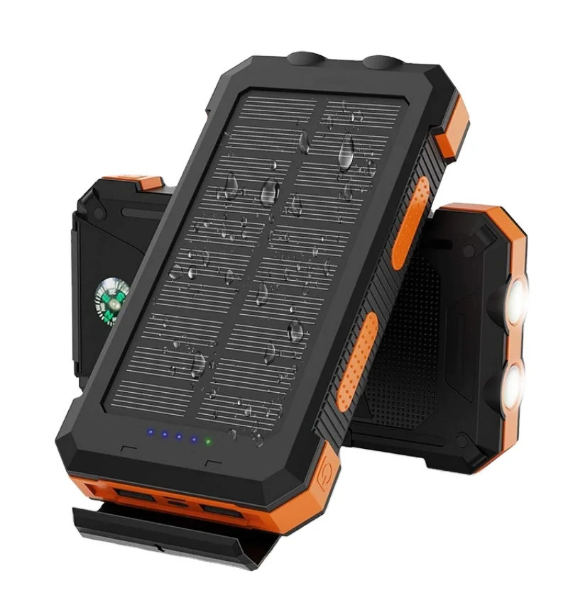 8000 мАч мини-солнечная электростанция портативный Power Bank с возможностью солнечной зарядки и фонариком для внутреннего наружного использования