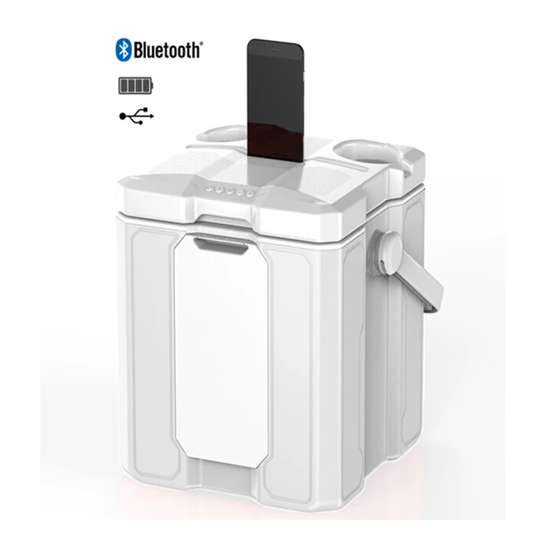
Cooler Box 18cans Speaker wireless USB Charger Bottle Opener Cup Holder Docking System Convenient Storage 