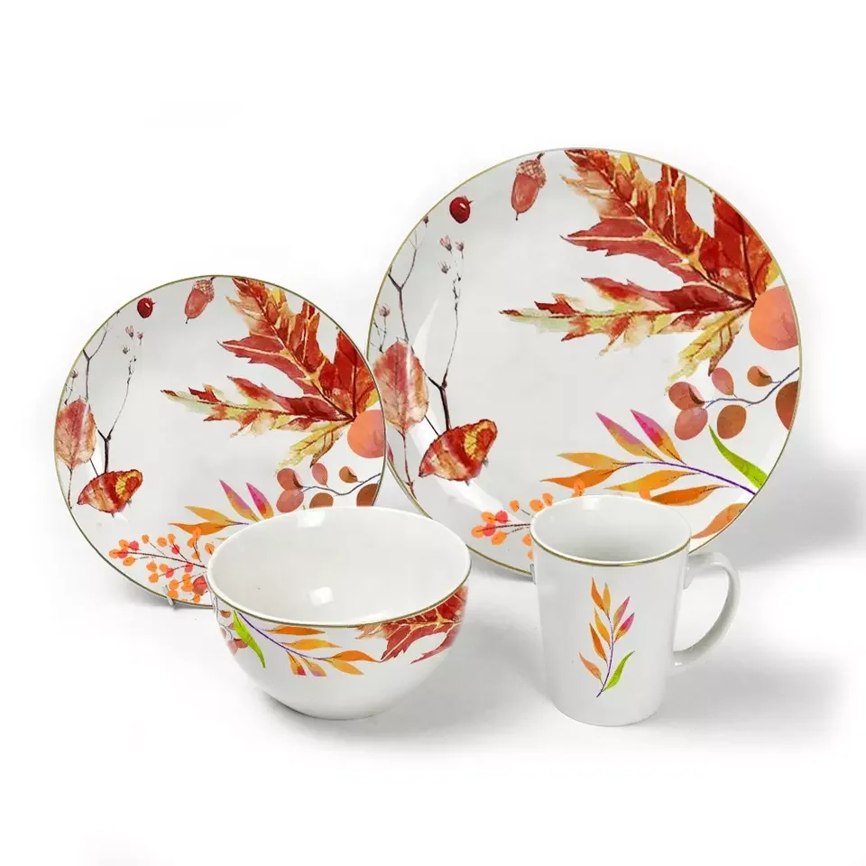 Ceramic Porcelain decal Dinnerware Set Nordic style tableware wholesale