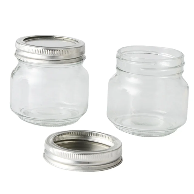 cheap factory price custom empty canning caviar jam jar glass mason jar with metal lid (1600532460041)