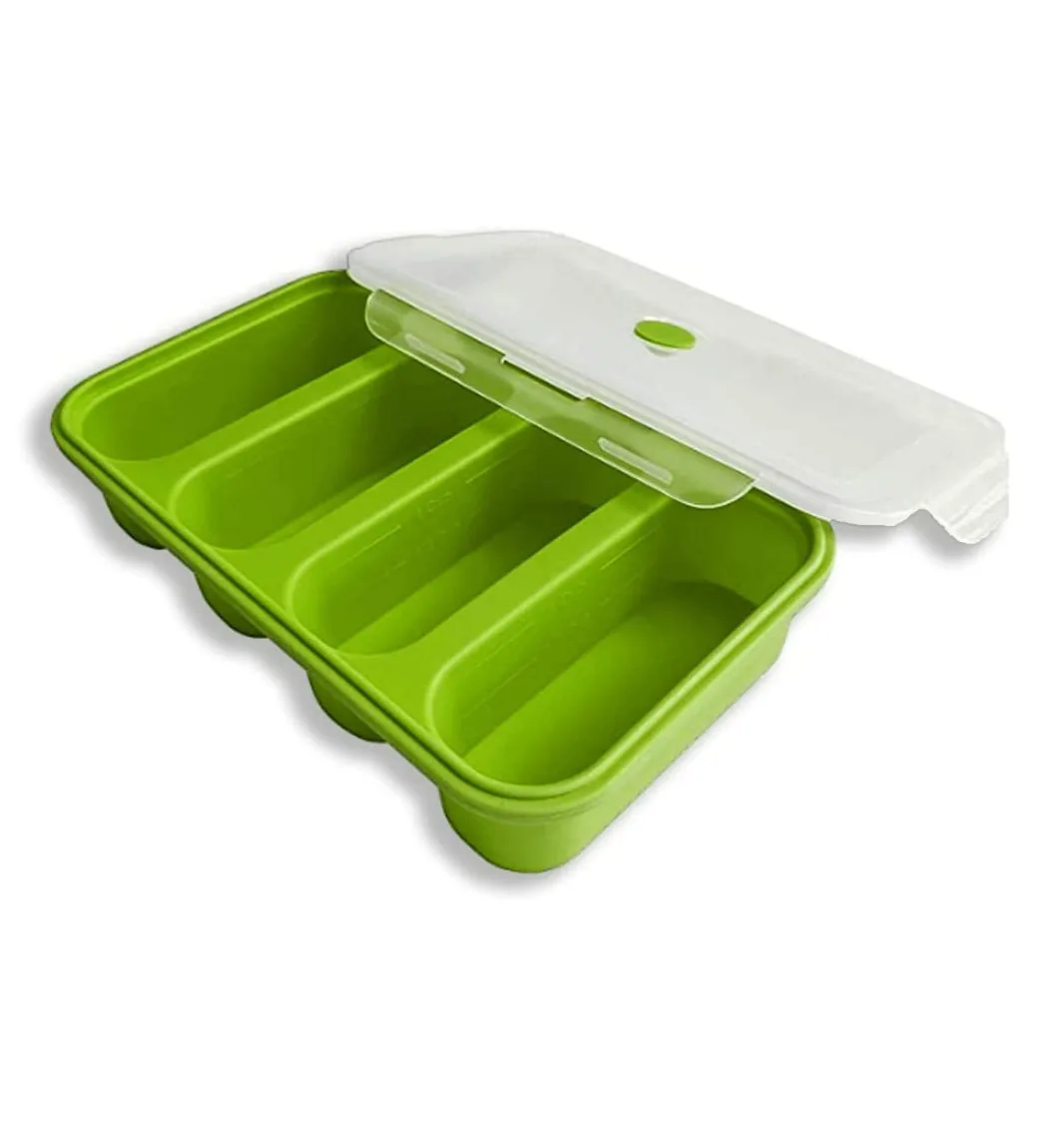 Silicone Extra Large Freezer Tray Soup Freezer Container Ice Mold with Airtight Lid Storage for Soup Broth Sauce Meal Prep