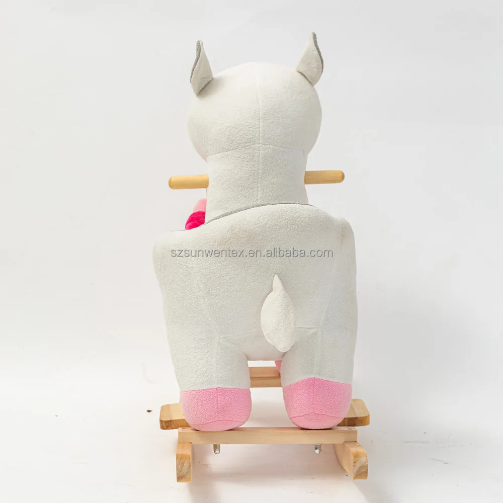 Kids Toy Plush Animal Rocker Rider Toddler Seat wood Rocking Chair