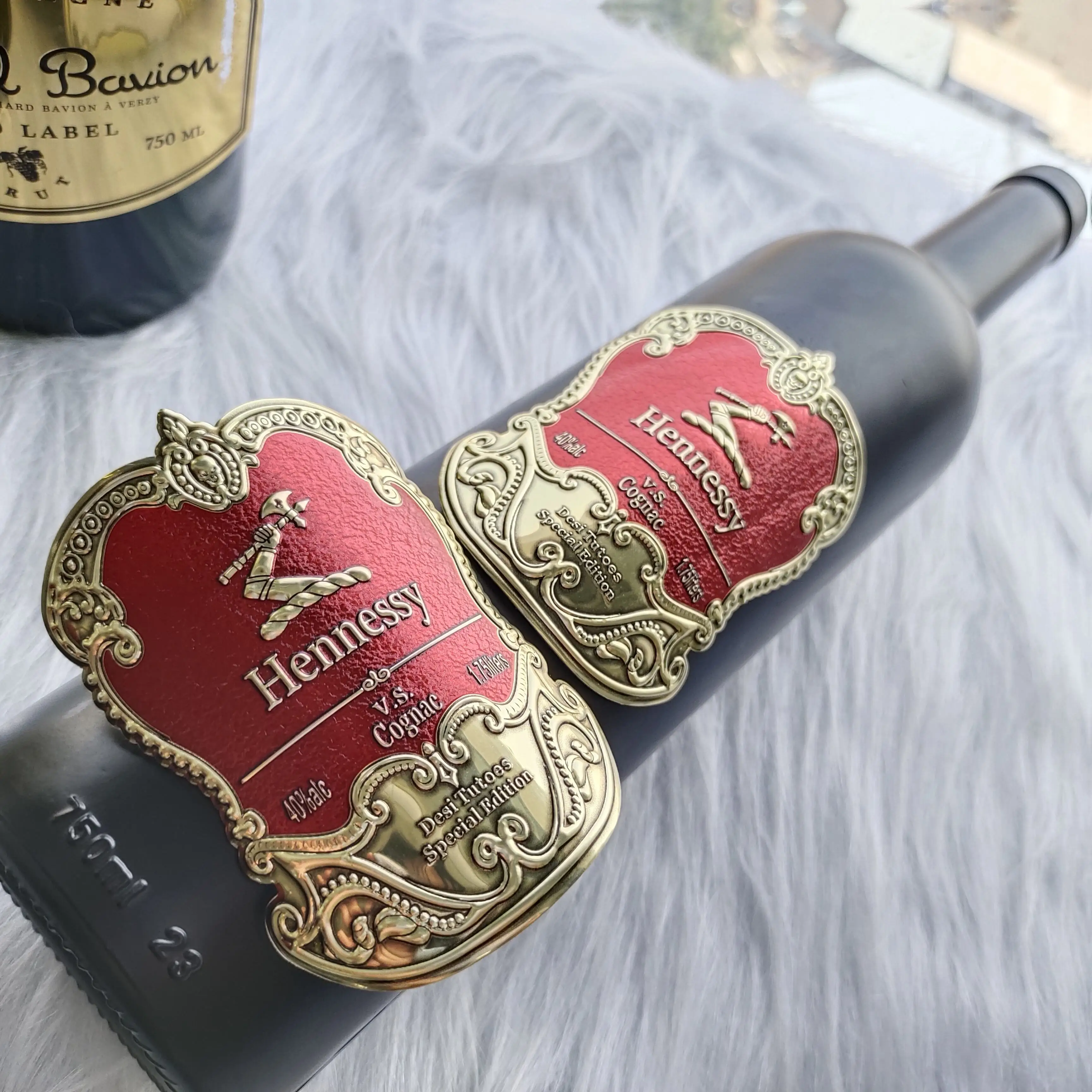 Custom Hot Quality Luxury Metal Wine Label Sticker Printing Wine Bottle Label Foil embossed Packaging Label For Wine