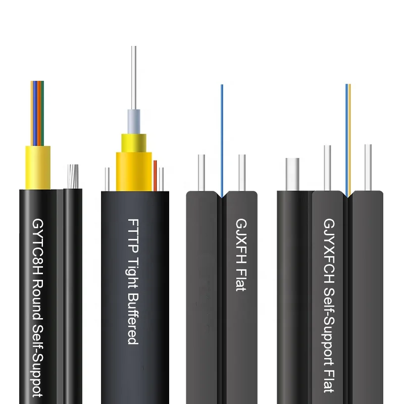  Fiber Optic 1 Core 1km 2km 3km Plywood Drum Ftth Drop Cable Single Mode
