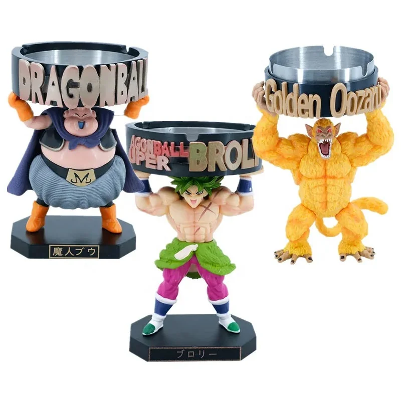 Anime Dragon-Balls Z Majin Buu Broly Gorilla Sign Ashtray Action Figure Toys Artware Desktop Ornament Car Decoration