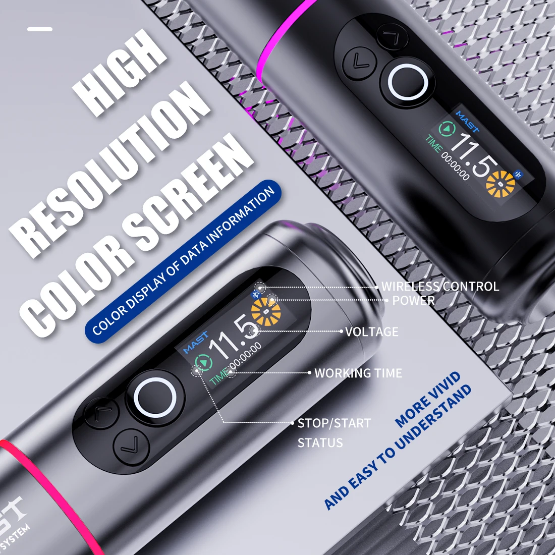 Mast Archer 2 Brushless Motor Rotary Tattoo Guns Wireless Tattoo Machine with Bluetooth Wireless Foot Pedal